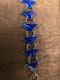 Signed Volmer Bahner Denmark Sterling Indigo Blue Whail Tail Enamel Bracelet
