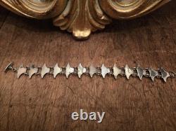 Signed Volmer BAHNER DENMARK sterling Indigo Blue Whail Tail Enamel Bracelet