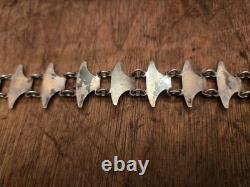 Signed Volmer BAHNER DENMARK sterling Indigo Blue Whail Tail Enamel Bracelet