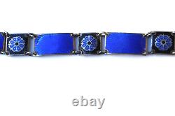 Silver Bracelet Midnight Blue Guillouche Enamel Norway