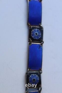 Silver Bracelet Midnight Blue Guillouche Enamel Norway