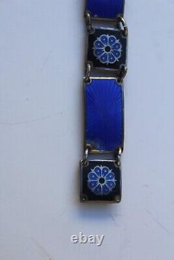 Silver Bracelet Midnight Blue Guillouche Enamel Norway