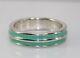 Simon Sebbag Sterling Silver 925 Aqua Blue Green Enamel Bangle Bracelet 7.5