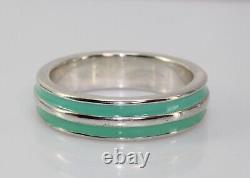 Simon Sebbag Sterling Silver 925 Aqua Blue Green Enamel Bangle Bracelet 7.5