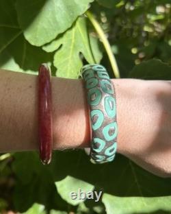 Simon Sebbag Sterling Silver Blue Enamel Animal Print Bangle Bracelet