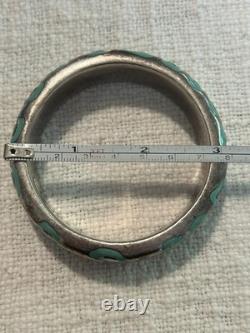 Simon Sebbag Sterling Silver Blue Enamel Animal Print Bangle Bracelet