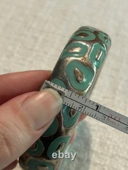 Simon Sebbag Sterling Silver Blue Enamel Animal Print Bangle Bracelet Simon Sebbag Sterling Silver Blue Enamel Animal Print Bangle Bracelet