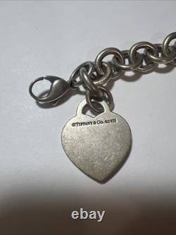 Small 6.5 Return to Tiffany Blue Enamel Color Splash Heart Tag Charm Bracelet