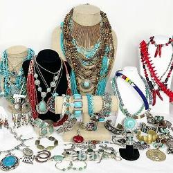 Southwest JEWELRY LOT of 62 Turquoise Costume Fashion Jewelry Gemstones 925 5#8