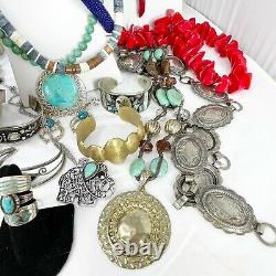 Southwest JEWELRY LOT of 62 Turquoise Costume Fashion Jewelry Gemstones 925 5#8