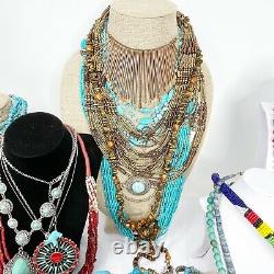 Southwest JEWELRY LOT of 62 Turquoise Costume Fashion Jewelry Gemstones 925 5#8