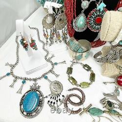 Southwest JEWELRY LOT of 62 Turquoise Costume Fashion Jewelry Gemstones 925 5#8