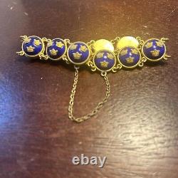 Sporrong Swedish Heritage Crown Blue Enamel Vintage Tre Kronor Bracelet