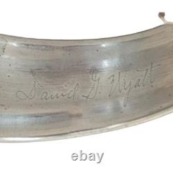 Sterling Blue Enamel Modernist Cuff Bracelet, Signed M718