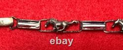 Sterling Ford Mustang Pony Red White & Blue enamel bracelet 7 Pony Girl