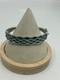Sterling Silver 925 Blue Enamel Water Wave Design Cuff Bracelet 6.5