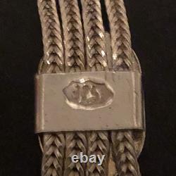 Sterling Silver 925 Lot Bracelet J47 Vintage Turkish Blue Enamel Multi Strand