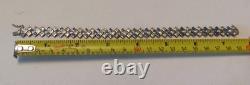Sterling Silver Blue Enamel & Clear Gems Bracelet