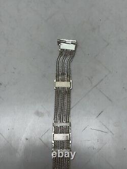 Sterling Silver & Blue Enamel Turkish Bracelet 6.8 33G Estate European India