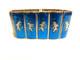 Sterling Silver Blue Enamel Siam Bracelet Sz 7 In Wgt 66.6 Grams 1.25 In Wide