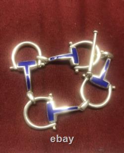 Sterling silver with blue enamel Italian made bracelet