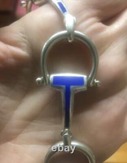 Sterling silver with blue enamel Italian made bracelet