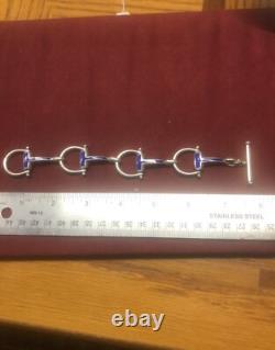 Sterling silver with blue enamel Italian made bracelet