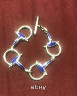 Sterling silver with blue enamel Italian made bracelet