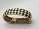 ^ Stunning Ciner Enamel Blue Green Cream Harlequin Design Bracelet 7 Signed