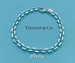 TIFFANY & CO. Silver Bracelet with Blue Enamel Finish Sparkler New 7.25