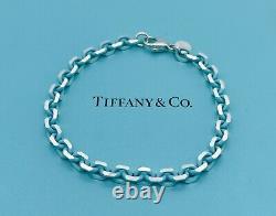 TIFFANY & CO. Silver Bracelet with Blue Enamel Finish Sparkler New 7.25