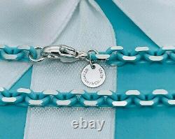 TIFFANY & CO. Silver Bracelet with Blue Enamel Finish Sparkler New 8