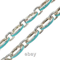 TIFFANY & Co. Clasping Link Bracelet SV925 Silver Tiffany Blue Enamel P0012182