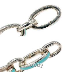 TIFFANY & Co. Clasping Link Bracelet SV925 Silver Tiffany Blue Enamel P0012182