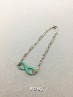 TIFFANY&Co. Infinity Blue Enamel Bracelet Sterling Silver 925 Accessory