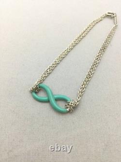 TIFFANY&Co. Infinity Blue Enamel Bracelet Sterling Silver 925 Accessory