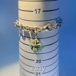 TIFFANY & Co Sterling Silver Blue Enamel Gift Box Charm Bracelet withBox, pouch