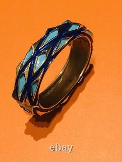 TRIFARI Blue Enamel Bangle Bracelet
