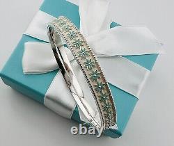 Tiffany Blue Enamel Daisy Bangle