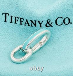 Tiffany Blue Enamel Oval Clasping Link Jump Ring Charm Bracelet Length Extender