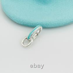 Tiffany Blue Enamel Oval Clasping Link Jump Ring Charm Bracelet Length Extender