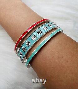 Tiffany Blue Enamel Stripe Bangle