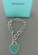 Tiffany & Co 925 Blue Enamel Return To Tiffany Heart Tag Bracelet 7 With Box
