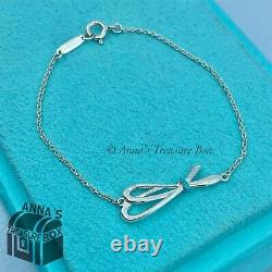 Tiffany & Co. 925 Silver Blue Enamel Bow Knot 6.25 Bracelet (pouch)