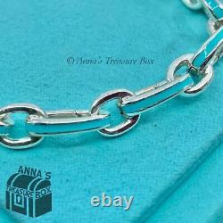 Tiffany & Co. 925 Silver Blue Enamel Clasping Link 7 Bracelet (pouch)