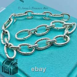 Tiffany & Co. 925 Silver Blue Enamel Clasping Link 7 Bracelet (pouch)