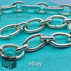 Tiffany & Co. 925 Silver Blue Enamel Clasping Link 7 Bracelet (pouch)