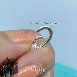 Tiffany & Co. 925 Silver Blue Enamel Clasping Link 7 Bracelet (pouch)