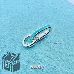 Tiffany & Co. 925 Silver Blue Enamel Clasping Link Bracelet Extender Charm