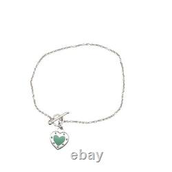 Tiffany & Co. 925 Silver Blue Enamel RTT LOVE Toggle 7 Bracelet M1039